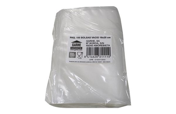 BOLSA ENVASAR VACIO (PAQ 100 UDS) 16 X 25 CM