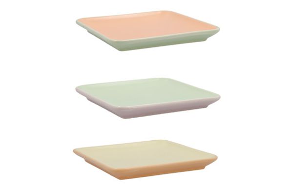 BANDEJA PORCELANA CUADRADA VITAMINA QD 15 X 15 CM SURTIDA