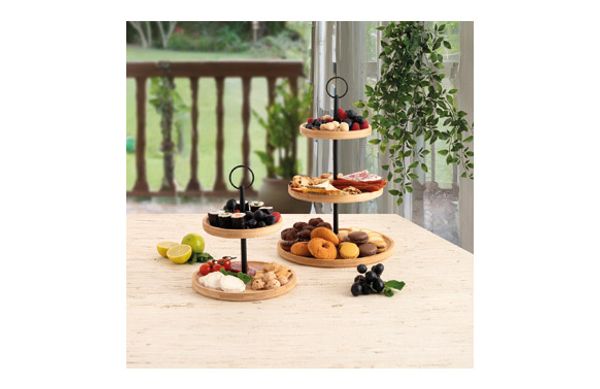 BANDEJA 3 ALTURAS BAMBU 25/20/15X40CM