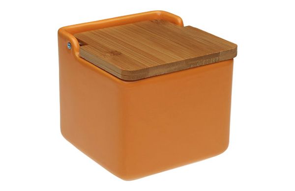 SALERO CERAMICA TAPA BAMBU NARANJA 11,5X12,2X12,2CM