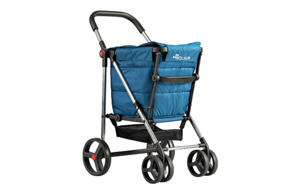CARRO COMPRA 4 RUEDAS GIRATORIAS CESTA GRAN CAPACIDAD PLEGABLE BASKET POLAR 4B MARINO