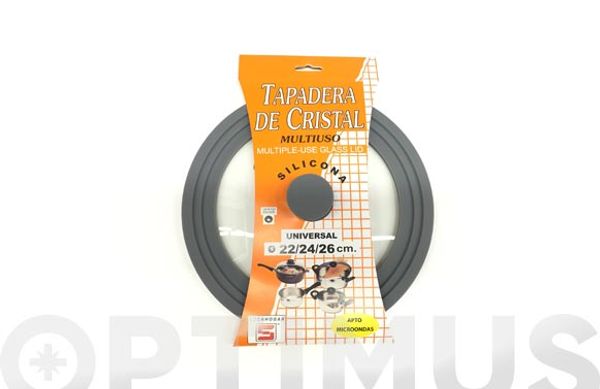 TAPA UNIVERSAL CRISTAL Y SILICONA 22/24/26 CMS