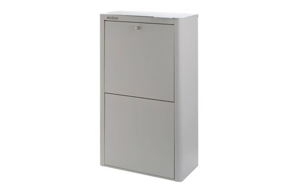 CONTENEDOR BASURA ECOLOGICO METALICO 4 DEPARTAMENTOS GRIS