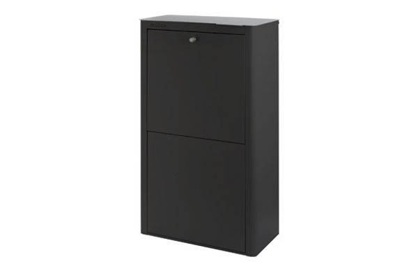 CONTENEDOR BASURA ECOLOGICO METALICO 4 DEPARTAMENTOS NEGRO