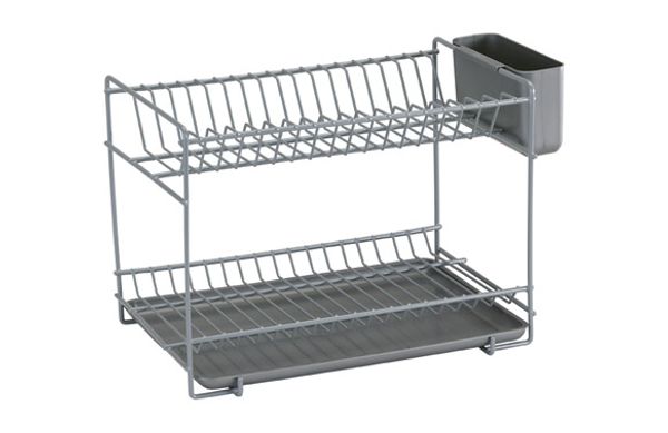 ESCURREPLATOS ACERO PLASTIFICADO PEQUENO GRIS