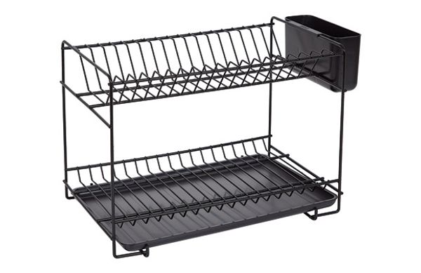 ESCURREPLATOS ACERO PLASTIFICADO PEQUEÑO NEGRO