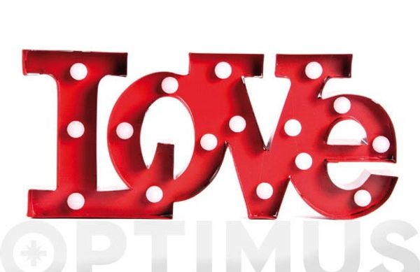 FIGURA METAL CON LEDS LOVE