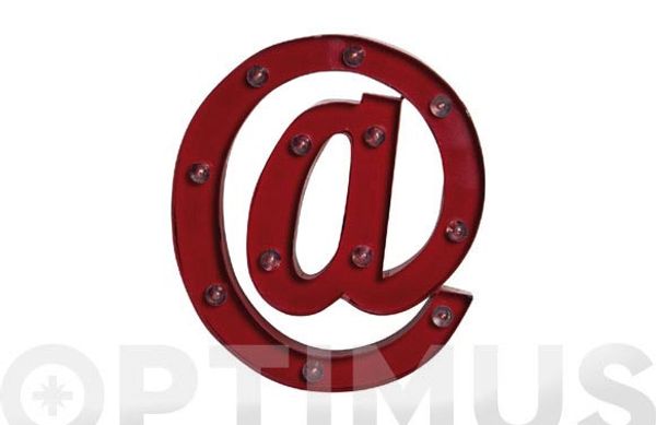 FIGURA METAL CON LUZ ARROBA ROJO