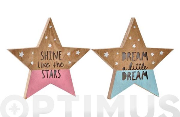 ESTRELLA MDF CON LEDS SURTIDAS