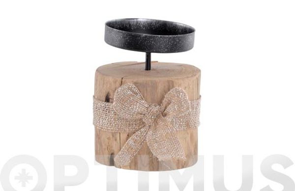 PORTAVELA MADERA METAL 8 X 12 CM