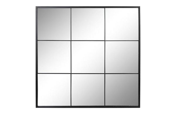 ESPEJO HIERRO/CRISTAL VENTANA NEGRO 90X2X90CM