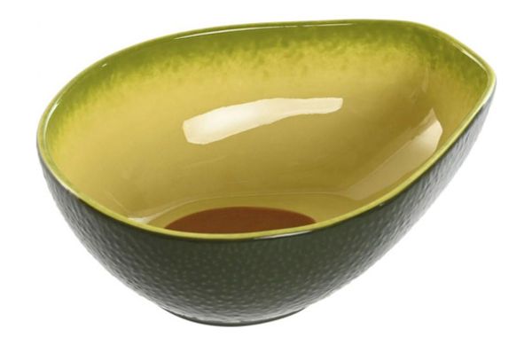 BOL GRES DECORADO AGUACATE VERDE 18X14X7CM