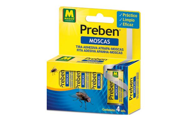 CINTA ECOLÓGICA ATRAPA MOSCAS MASSO 4 UNIDADES