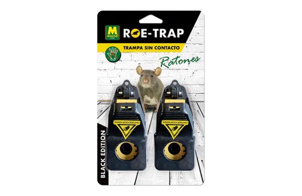 TRAMPA MECANICA ROE-TRAP RATONES BLACK EDITION 5 X 11 CM 2 UDS