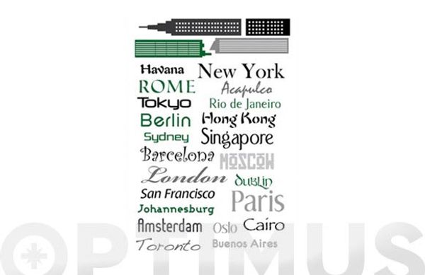 LAMINA DECO ADHESIVA REMOVIBLE CITIES VERDE