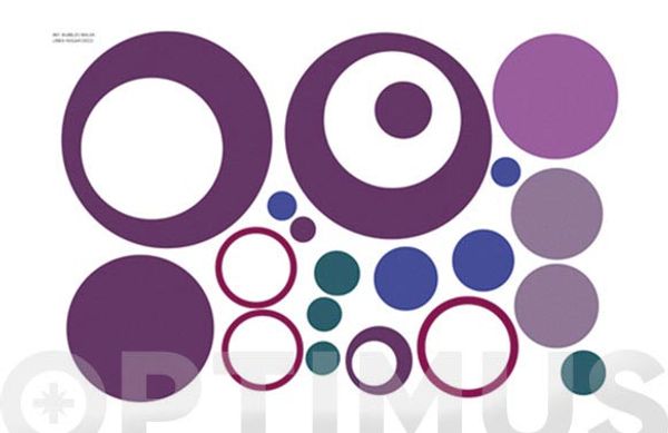 LAMINA DECO ADHESIVA REMOVIBLE BUBBLES MALVA