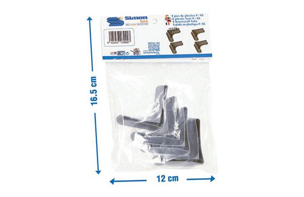 PIE ANGULO ESTANTERIA BLANCO P/40 40 X 40 MM 4 UNIDADES