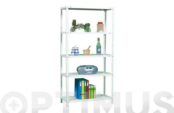 ESTANTERIA METAL 5 ESTANTES METAL CON TORNILLOS ECONOMIC 180 X 90 X 30 CM BLANCA 100KG/EST