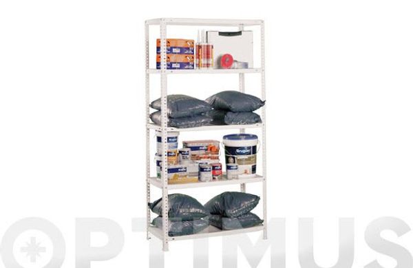 ESTANTERIA METAL 5 ESTANTES METAL CON TORNILLOS ECONOMIC 180 X 90 X 40 CM BLANCA 100KG/EST