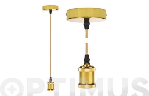 LAMPARA COLGANTE Ø9,84 X 4,4 CM + 88CM DE CABLE ORO BRILLANTE E27 60W