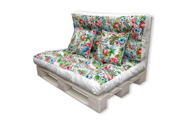 COJIN PARA PALET 4 PIEZAS FLAMENCOS 120 X 80/50 X 12 CM