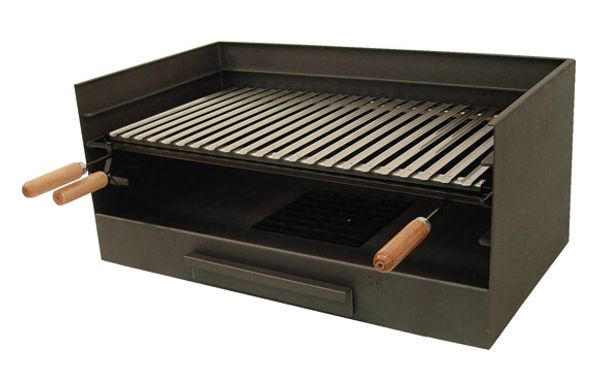 CAJON BARBACOA CON PARRILLA INOX 61X40X33 CM