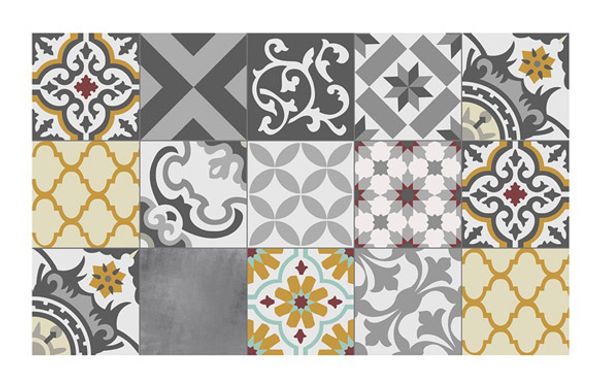 ALFOMBRA VINILICA CROMA PATCH GRIS AMBAR 45X75 CM