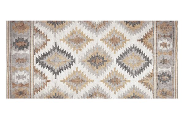 ALFOMBRA VINILICA ESTAMPADA KILIM GRISES 50X110CM
