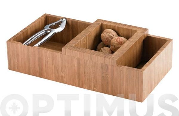 CASCANUECES RECTANGULAR + BOL BAMBU 21829