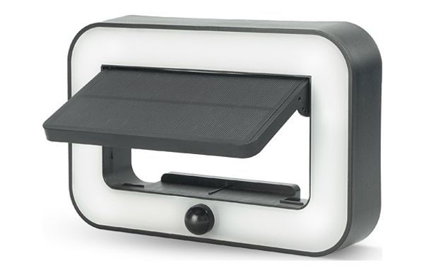 APLIQUE LED SOLAR NARIGA 500 LUMENES IP54 4000K 100º BATERIA REEMP. 25M2 3 MODOS DE USO