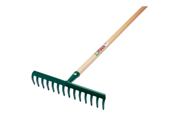 RASTRILLO JARDIN 14 PUAS 35 CM CON MANGO DE 130 CM