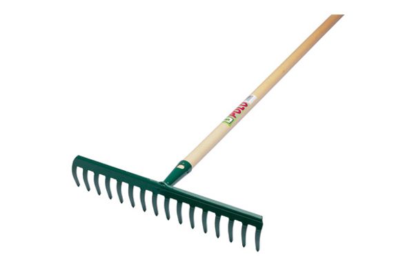 RASTRILLO JARDIN 16 PUAS 40 CM CON MANGO DE 130 CM