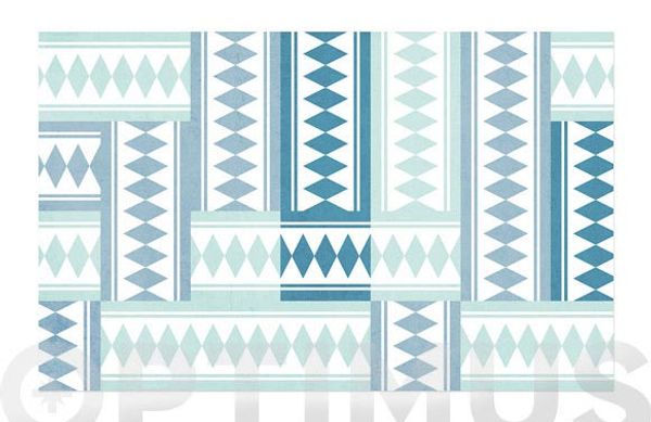 ALFOMBRA VINILICA COCINA 50 X 80 CM BALDOSAS TURQUESA