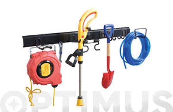 SOPORTE ORDENACION MULTIUSOS PARED 60 CM 7 GANCHOS