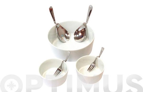ENSALADERA DUO PORCELANA ENSALADERA +PLATOS +CUBIERTOS