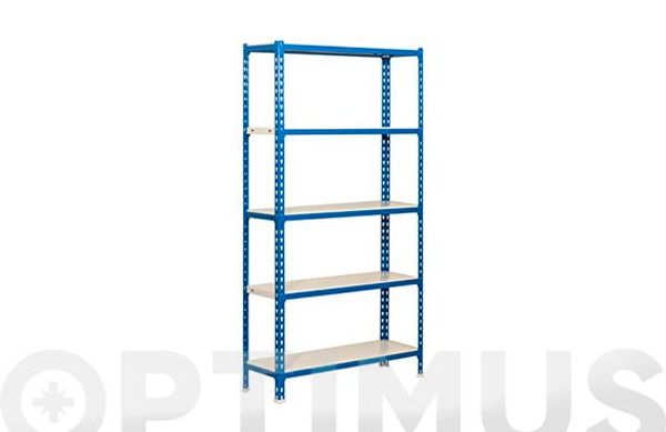 ESTANTERIA METAL 5 ESTANTES METALICOS SIN TORNILLOS 180 X 90 X 40 CM AZUL/BLANCA 180KG/EST