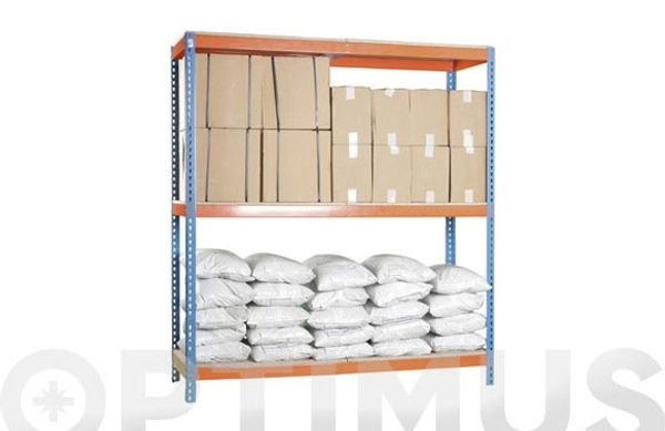 ESTANTERIA METAL PARA 3 ESTANTES MADERA (ESTANTES NO INCL) 200 X 180 X 60 CM AZUL/NARANJA
