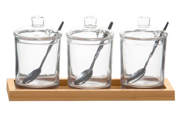 AZUCARERO TRIPLE BASE MADERA SET 3U