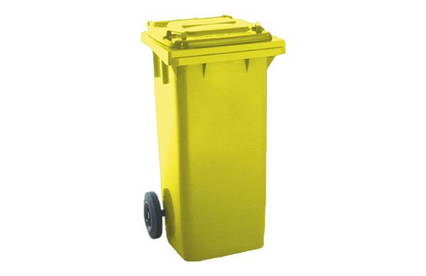 CONTENEDOR SELECTIVO COLOR CON RUEDAS 120 L - AMARILLO