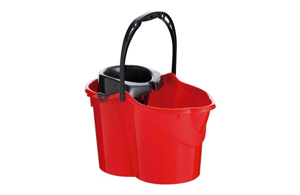 CUBO CON ESCURRIDOR 15 L ROJO
