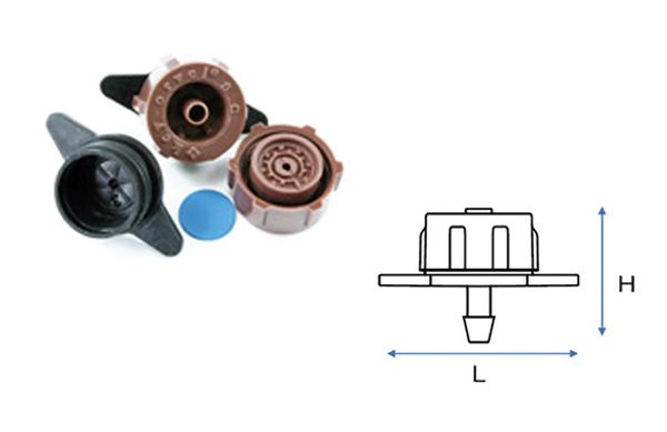 GOTERO DESMONTABLE AUTOCOMPENSANTE KEY-ORVEL 25 U 4 L/H