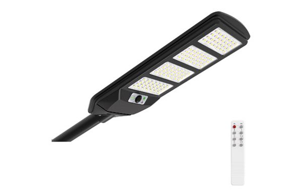 FAROLA SOLAR INDUSTRIAL NEGRO SENSOR PIR 15W 2000LM 6500K IP54