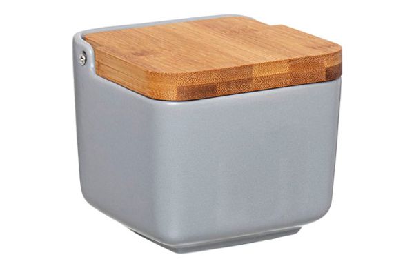 SALERO PORCELANA TAPA BAMBU GRIS