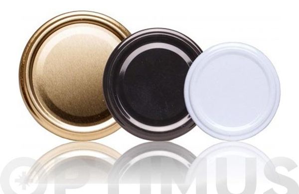 TAPA METALICA BLANCA PASTEURIZABLE TARRO 150/250GR 25 U-D 6.6 CM/4UÑAS