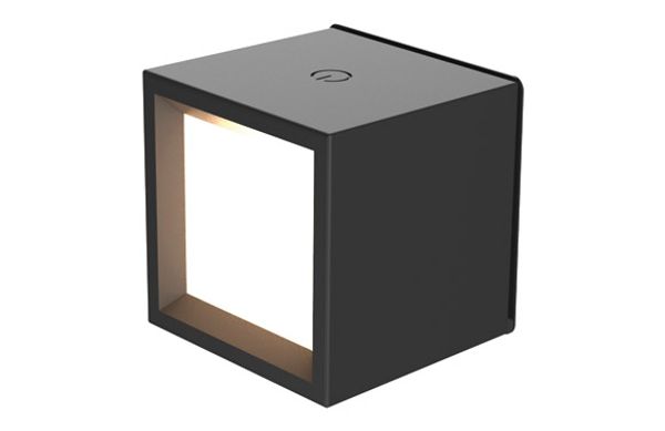 LAMPARA PARED INTERIOR CUADRADA INALAMBRICO NEGRA BOX 8 300LM 3000K IP20