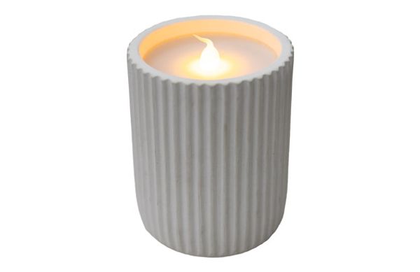 VELA DOLO DE CERA Y CERAMICA 20 LM LUZ EFECTO LLAMA PILAS (2AAA) 10X8 CM