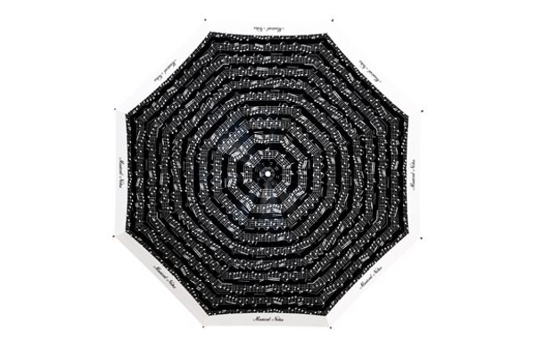 PARAGUAS MUJER PLEGABLE MANUAL MUSICAL BLANCO/NEGRO SURTIDO