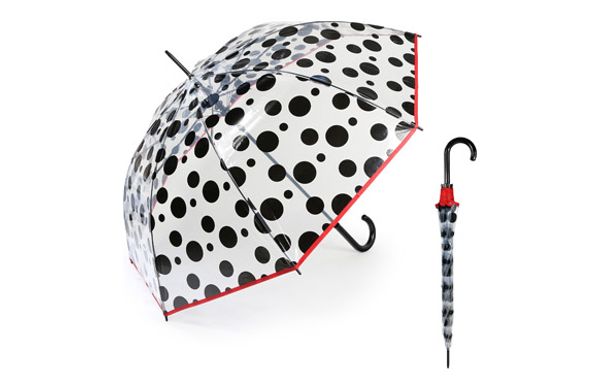 PARAGUAS MUJER LARGO AUTOMATICO TRANSPARENTE TOPOS