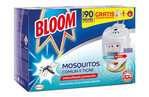 INSECTICIDA ELECTRICO MOSQUITOS COMÚN Y TIGRE BLOOM DIFUSOR + 2 RECAMBIOS