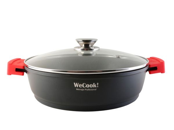 CACEROLA BAJA ALUMINIO FUNDIDO ECOSTONE 28 CM CON TAPA
